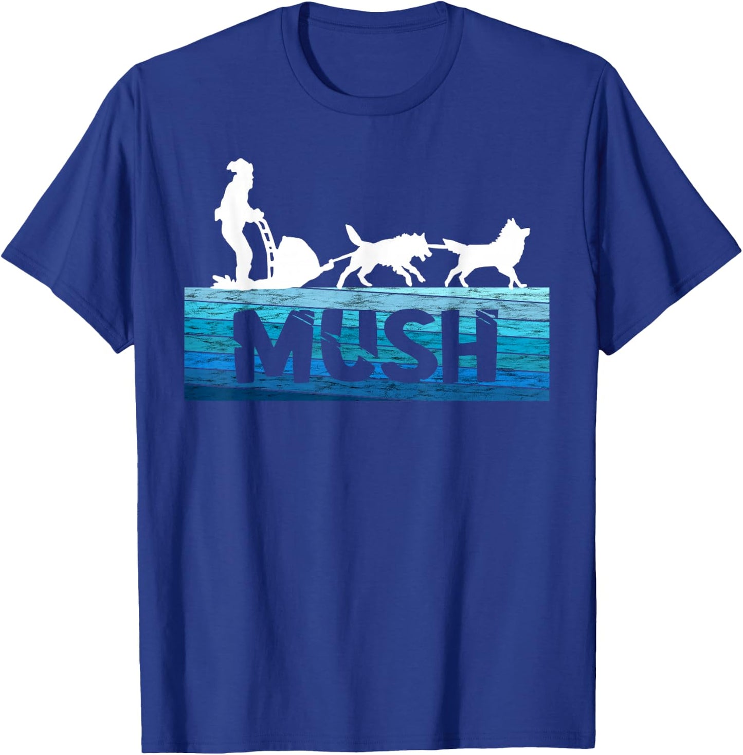 Sled Dog Snow Sleding Vintage Mush Alaska Winter Sport T-Shirt - T-Shirt | Royal