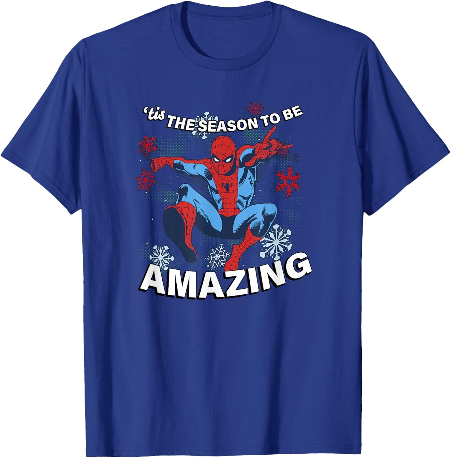 Marvel Christmas Spider-Man 'Tis The Season To Be Amazing T-Shirt - T-Shirt | Royal