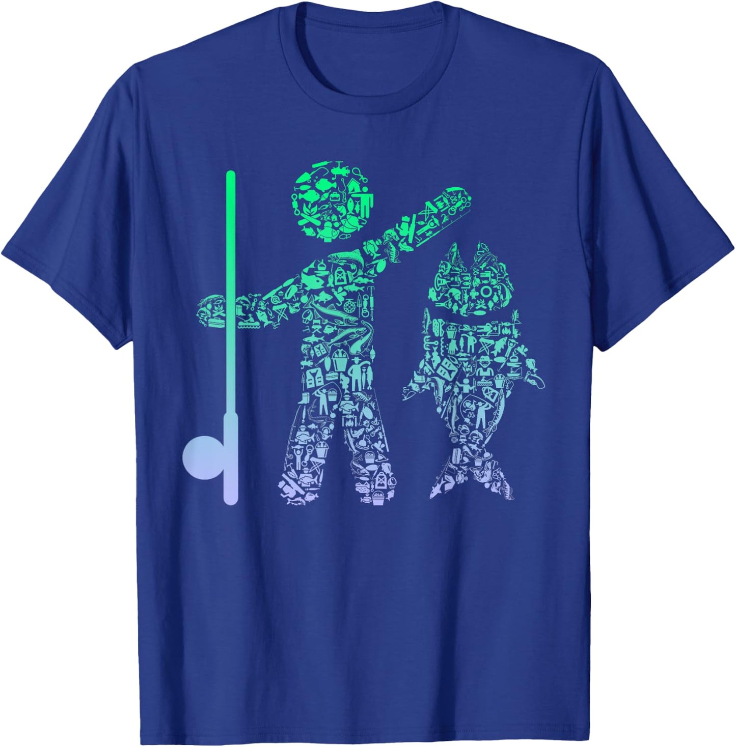 Fishing Icon for Fisherman | Boys Fishing T-Shirt - T-Shirt | Royal