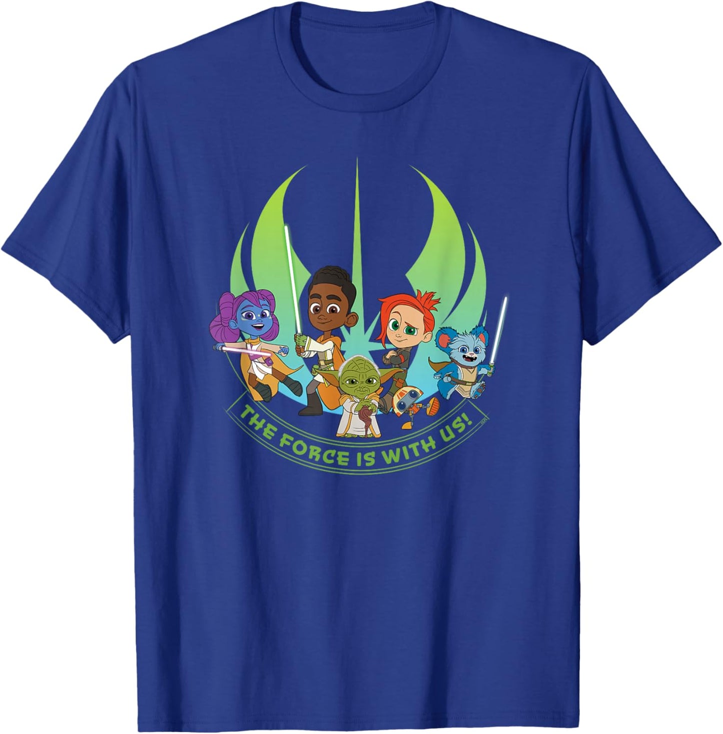 Star Wars Young Jedi Adventures Group The Force Is With Us! T-Shirt - T-Shirt | Royal