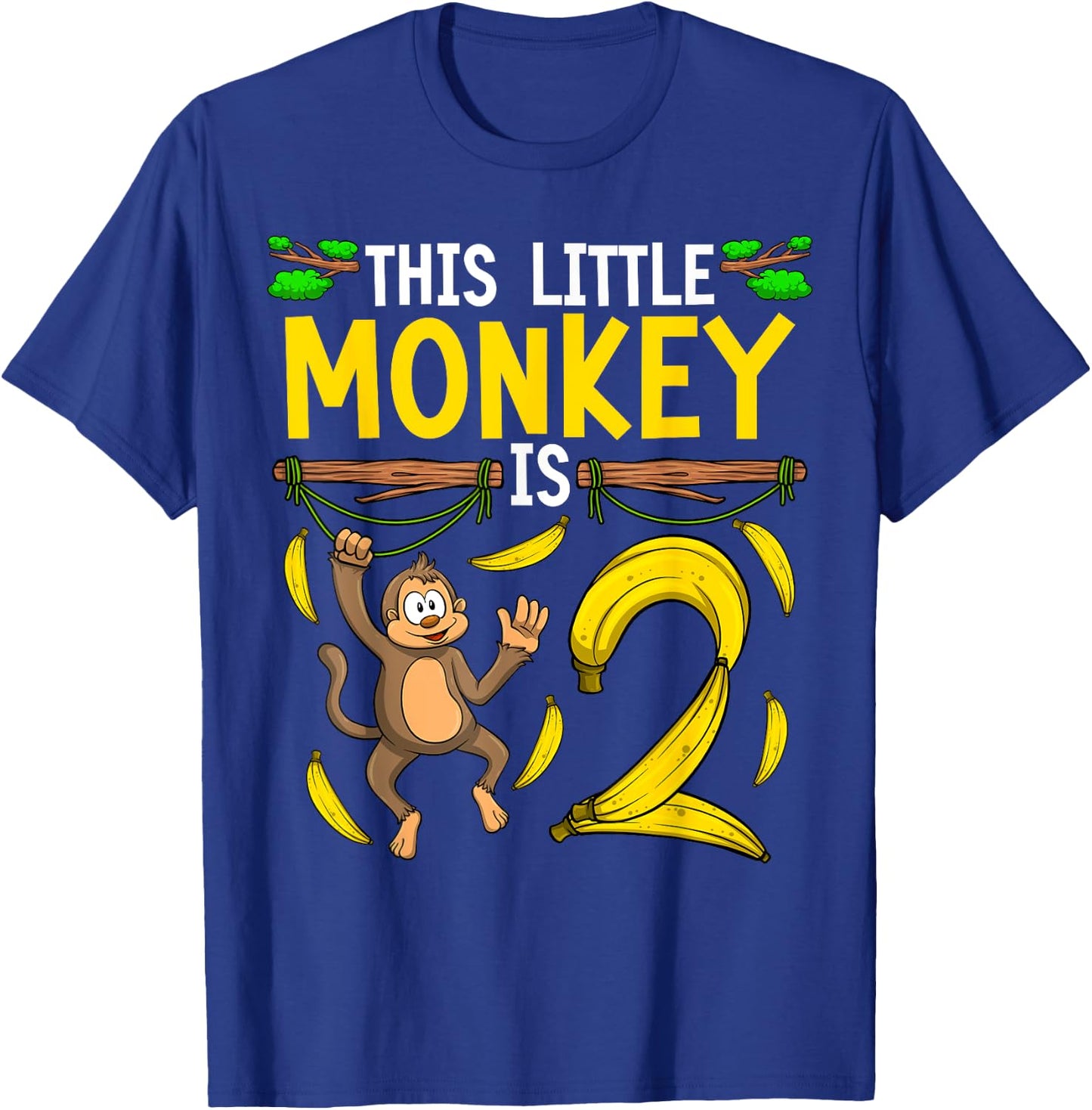 Monkey Birthday Shirt 2nd Monkey Theme Party Kids T-Shirt - T-Shirt | Royal