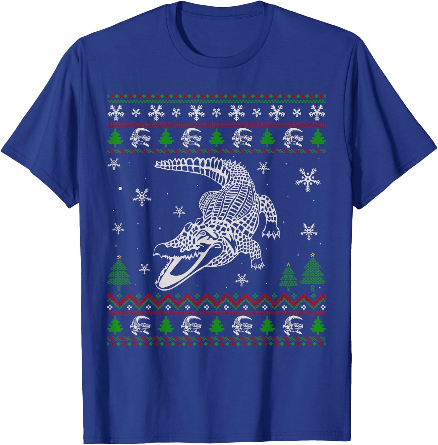 Ugly Christmas Sweater for Alligator Lovers Funny Ugly T-Shirt - T-Shirt | Royal