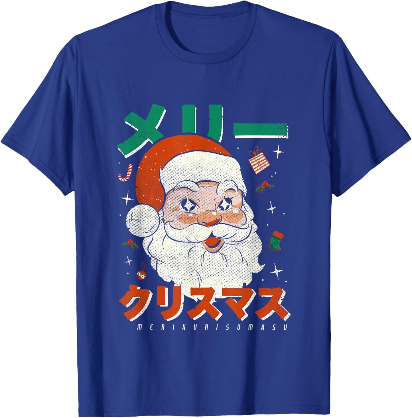 Japan Vintage Santa Merikurisumasu Xmas Japanese Christmas T-Shirt - T-Shirt | Royal