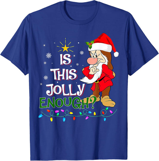 is This Jolly Enough Grumpy Elf Pajama Christmas Lights T-Shirt - T-Shirt | Royal