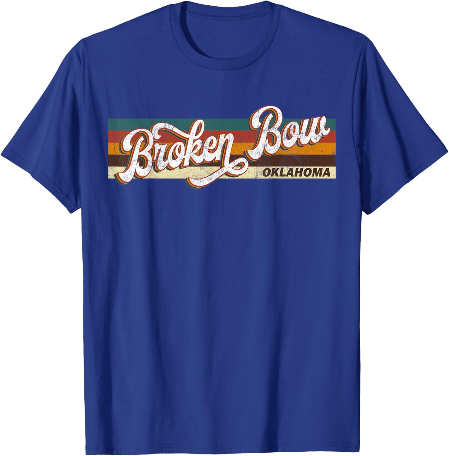 Retro Vintage 80s 70s Broken Bow Retro Oklahoma T-Shirt - T-Shirt | Royal
