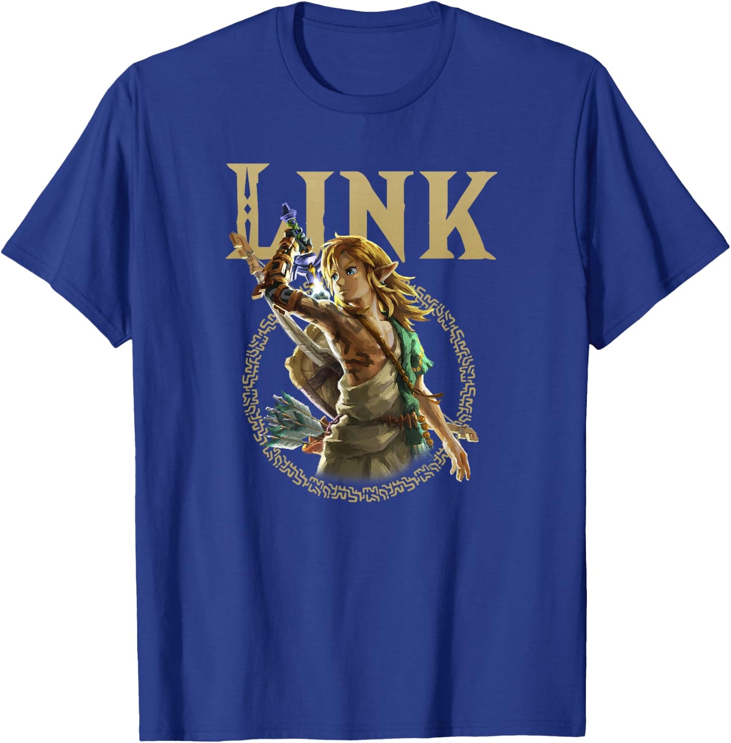 The Legend of Zelda Tears of The Kingdom Link Circle Logo T-Shirt - T-Shirt | Royal