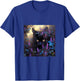 Black Adorable Cat Purple Spring Flowers Women T-Shirt - T-Shirt | Royal