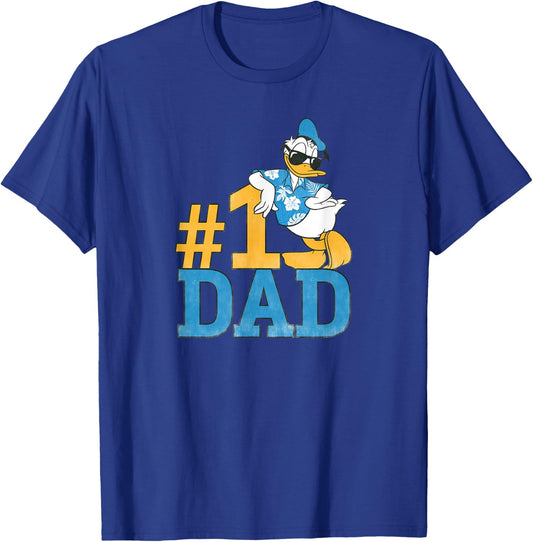 Disney Donald Duck Number One Dad Sunglasses Father's Day T-Shirt - T-Shirt | Royal