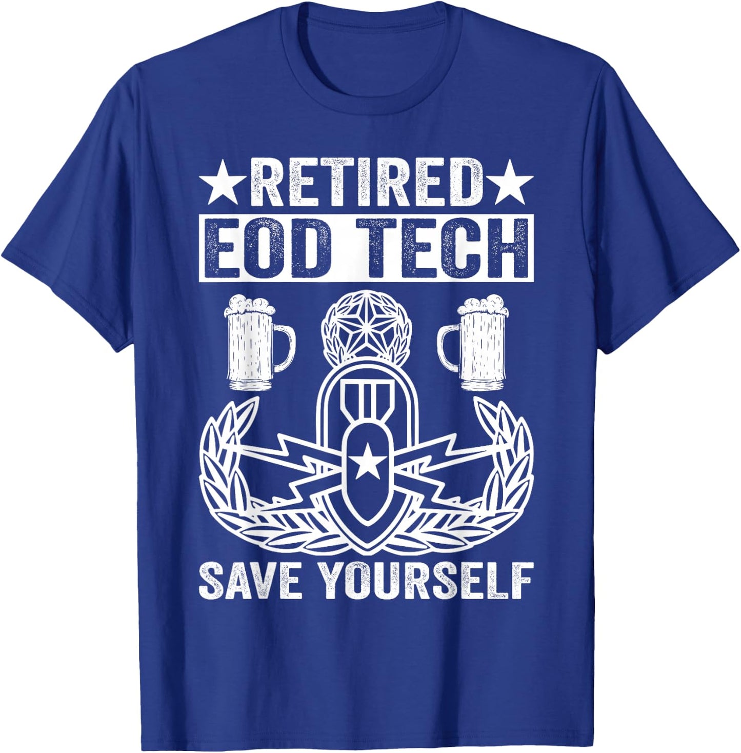 Funny Bomb Technician Retired Eod Tech T-Shirt - T-Shirt | Royal