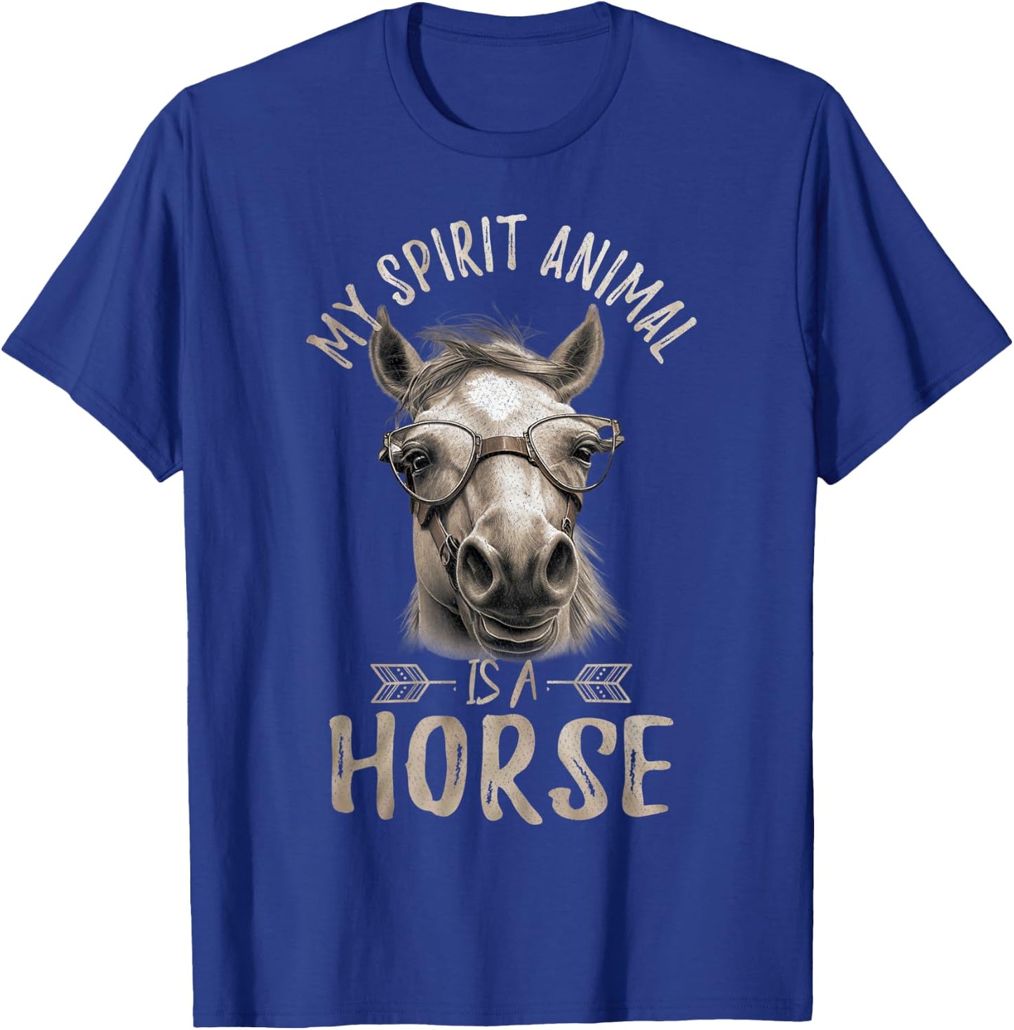 Vintage My Spirit Animal Is A Horse, Horseback Riding T-Shirt - T-Shirt | Royal