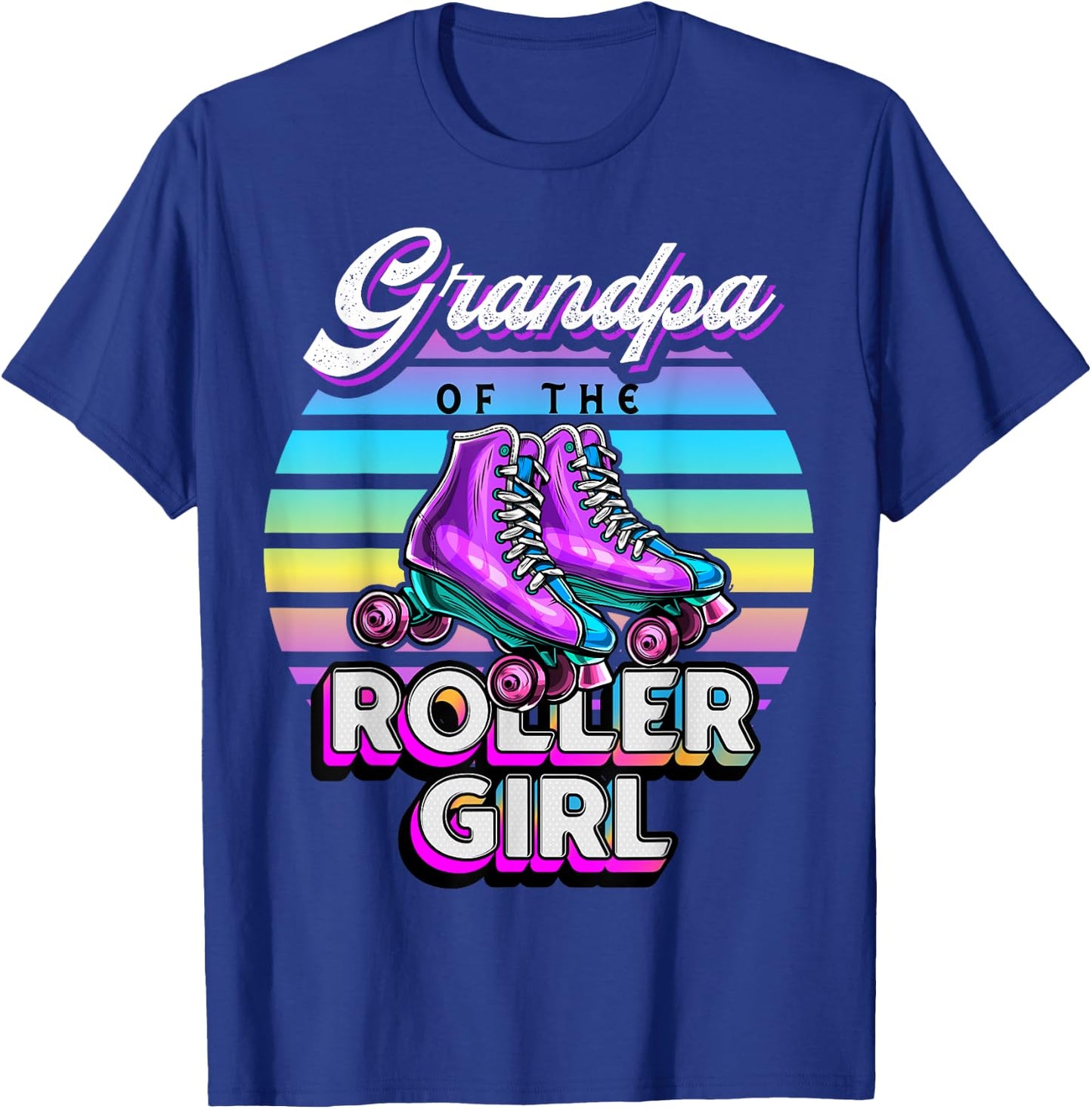 Grandpa Roller Girl Roller Skating Birthday Matching Famil T-Shirt - T-Shirt | Royal