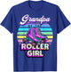 Grandpa Roller Girl Roller Skating Birthday Matching Famil T-Shirt - T-Shirt | Royal
