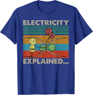 Electric Funny Ohm Volt Amp Electrical Retro Vintage T-Shirt - T-Shirt | Royal