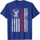 Funny Cheer Dad American US Flag Cheerleader Dad Father Team T-Shirt - T-Shirt | Royal