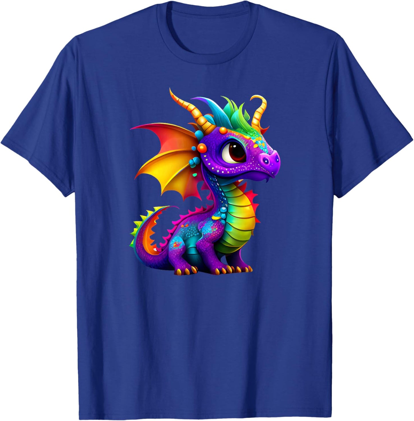 Cute Rainbow Dragon - Men, Women, Teens, & Kids T-Shirt - T-Shirt | Royal