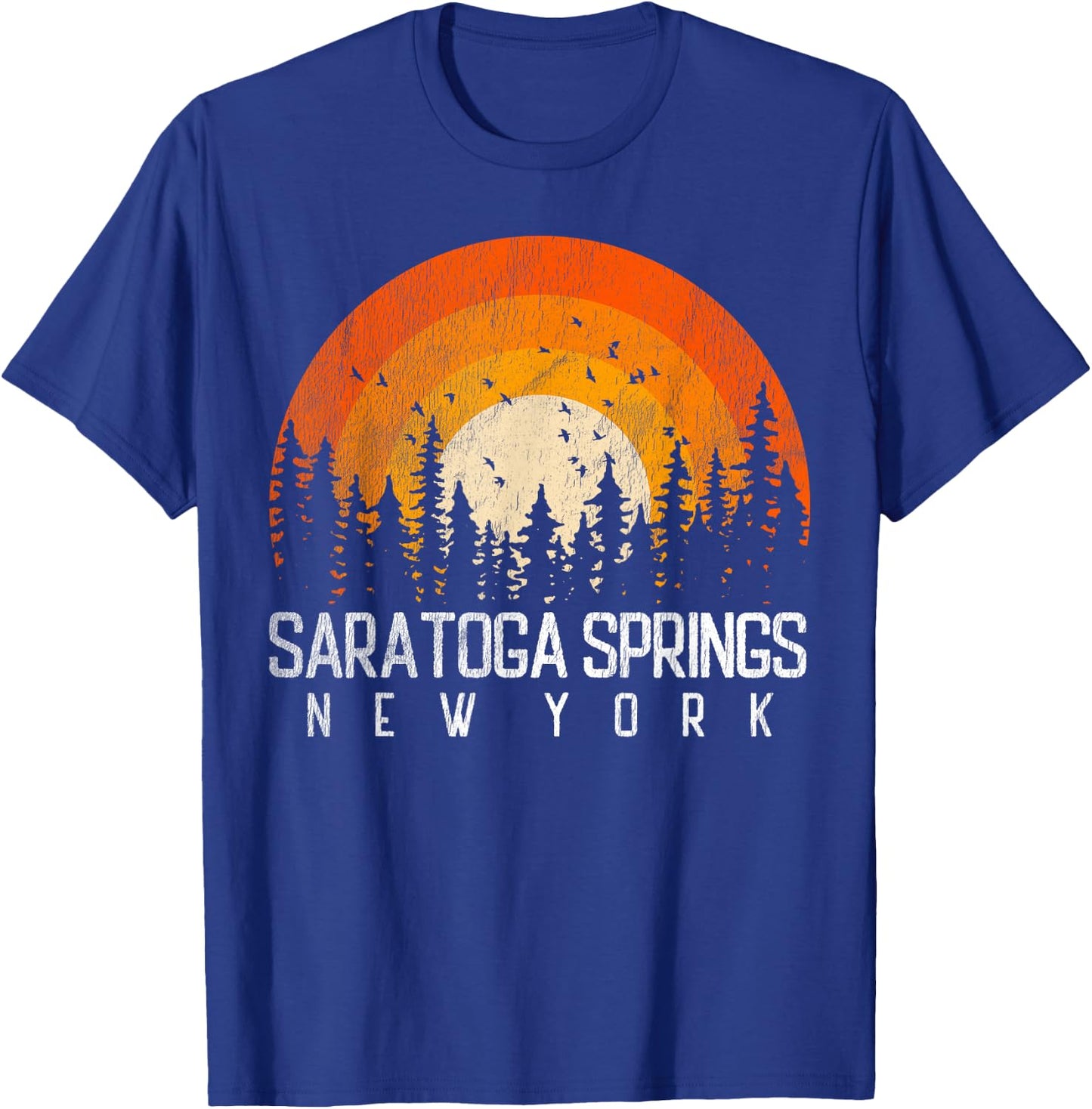 Saratoga Springs New York NY Shirt Retro Vintage 80s Gift T-Shirt - T-Shirt | Royal