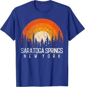 Saratoga Springs New York NY Shirt Retro Vintage 80s Gift T-Shirt - T-Shirt | Royal
