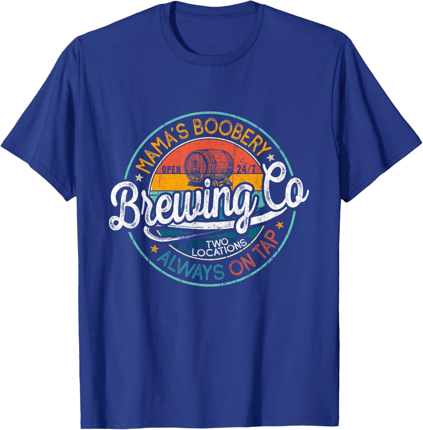 Mama Boobery Breastfeeding Brewery Retro New Mom Brewing Co T-Shirt - T-Shirt | Royal