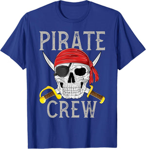 Pirate Crew Jolly Roger Flag Skull Family Matching Pirates T-Shirt - T-Shirt | Royal