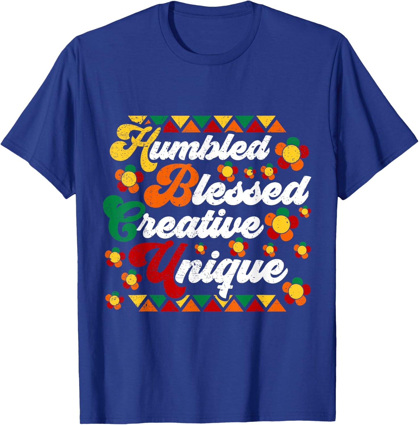 Retro Groovy Hbcu Humbled Blessed Creative Unique T-Shirt - T-Shirt | Royal