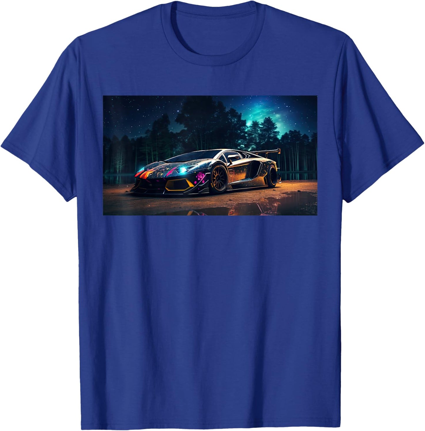 Exotic Supercar Night Racecar Tuning Drift T-Shirt - T-Shirt | Royal