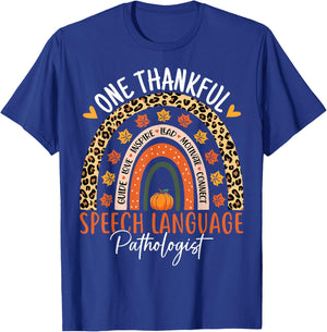 Speech Language Pathologist Thanksgiving SLP Therapist T-Shirt - T-Shirt | Royal