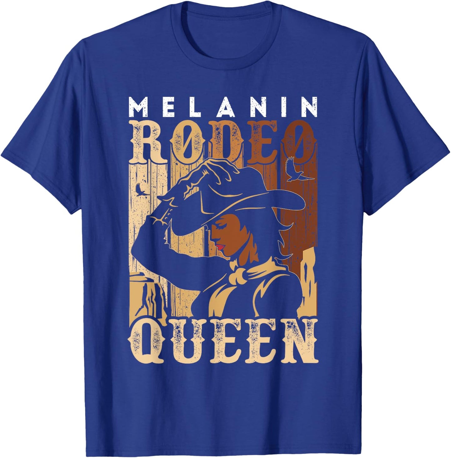 Melanin Rodeo Queen Country Woman African American Cowgirl T-Shirt - T-Shirt | Royal