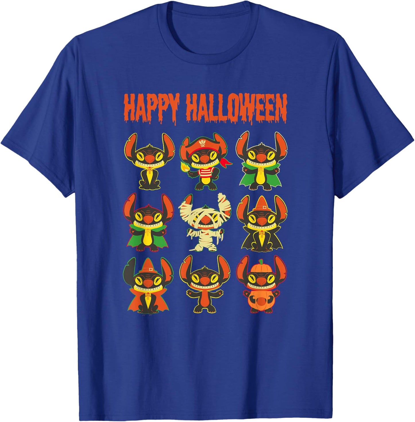 Disney Lilo & Stitch Halloween Stitch Costume Stack T-Shirt - T-Shirt | Royal