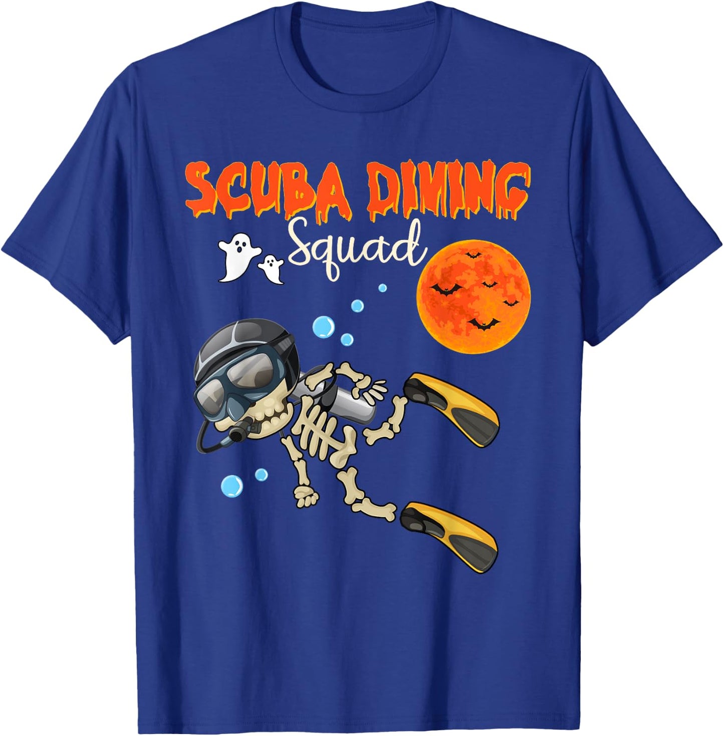 Scuba Diving Squad Halloween Skeleton Costume Scuba Diver T-Shirt - T-Shirt | Royal