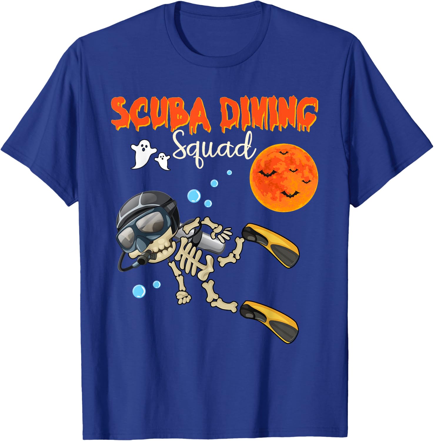Scuba Diving Squad Halloween Skeleton Costume Scuba Diver T-Shirt - T-Shirt | Royal