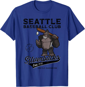 Seattle Silverbacks Minor League Retro Baseball Team T-Shirt - T-Shirt | Royal