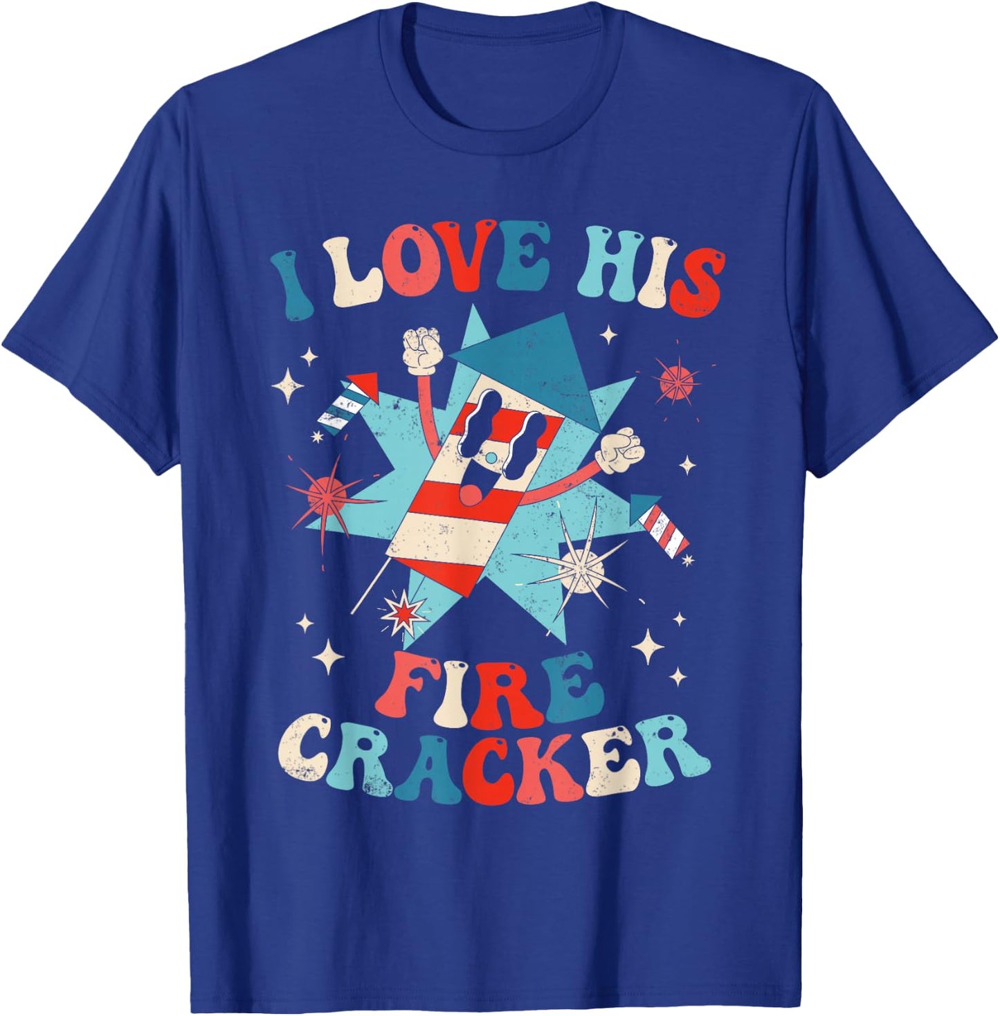 I Love His Firecracker Funny Matching Couple 4th Of July Women Men T-Shirt - T-Shirt | Royal
