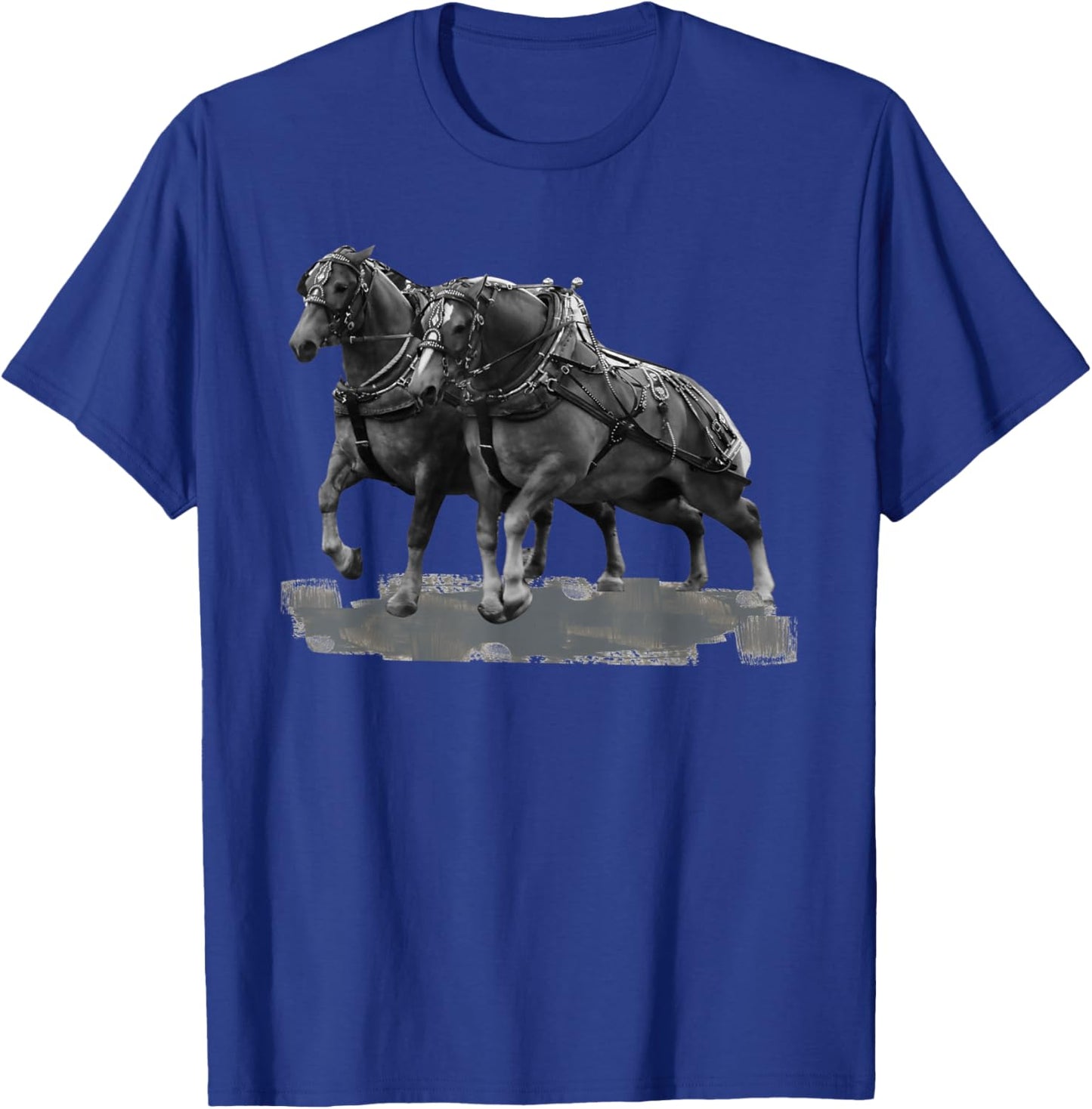 Draft Horse Pulling: Belgians Mid-Pull T-Shirt - T-Shirt | Royal