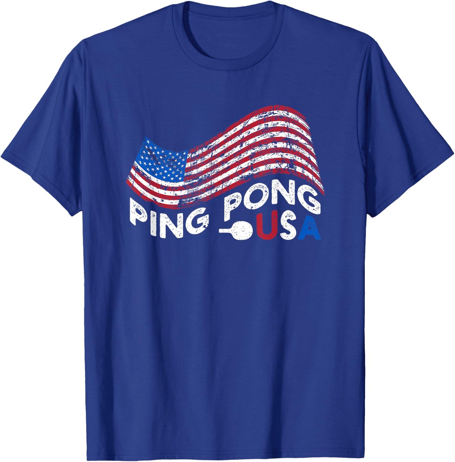 Ping Pong USA Table Tennis American Flag Patriotic Sports T-Shirt - T-Shirt | Royal