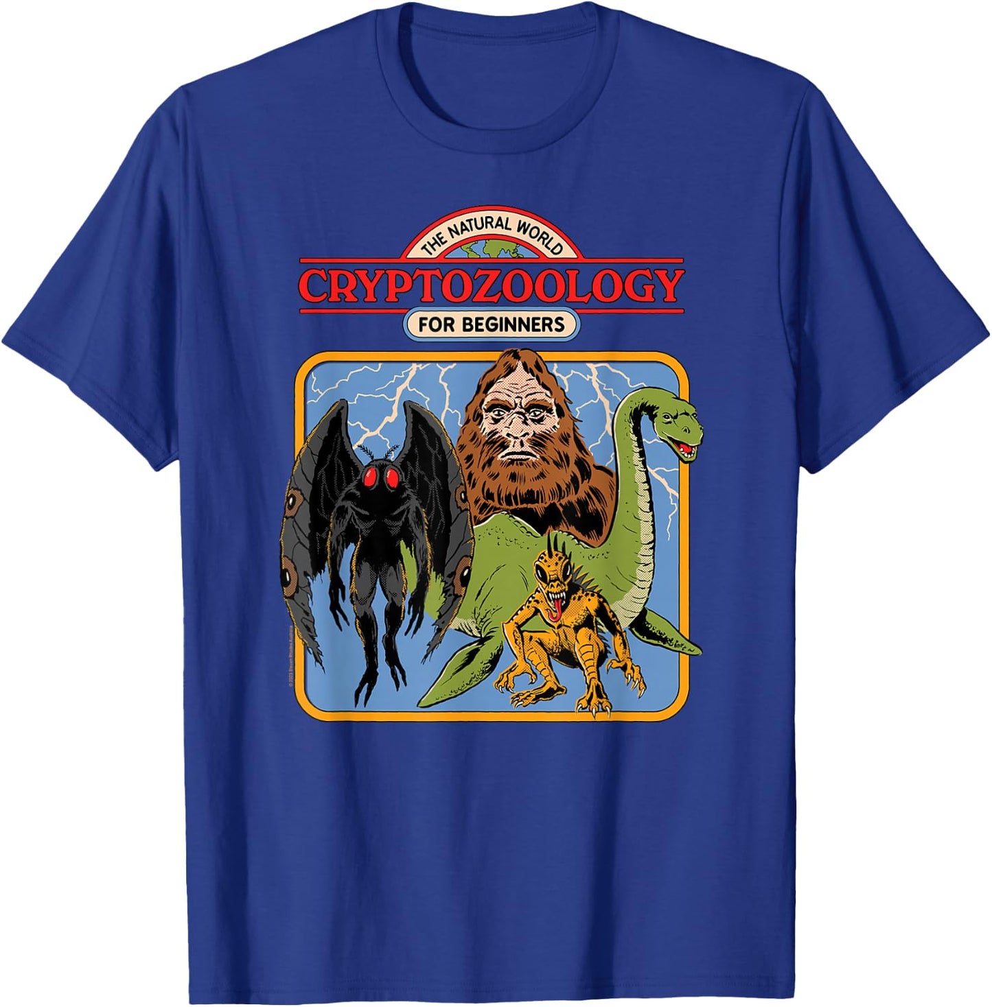 Steven Rhodes Cryptozoology For Beginners Retro Dark Humor T-Shirt - T-Shirt | Royal