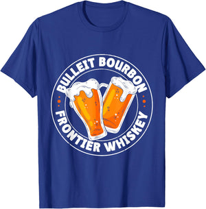 Drinking Humor Apparels Bulleit Bourbon Frontier Whiskey -Adults Black T-Shirt - T-Shirt | Royal