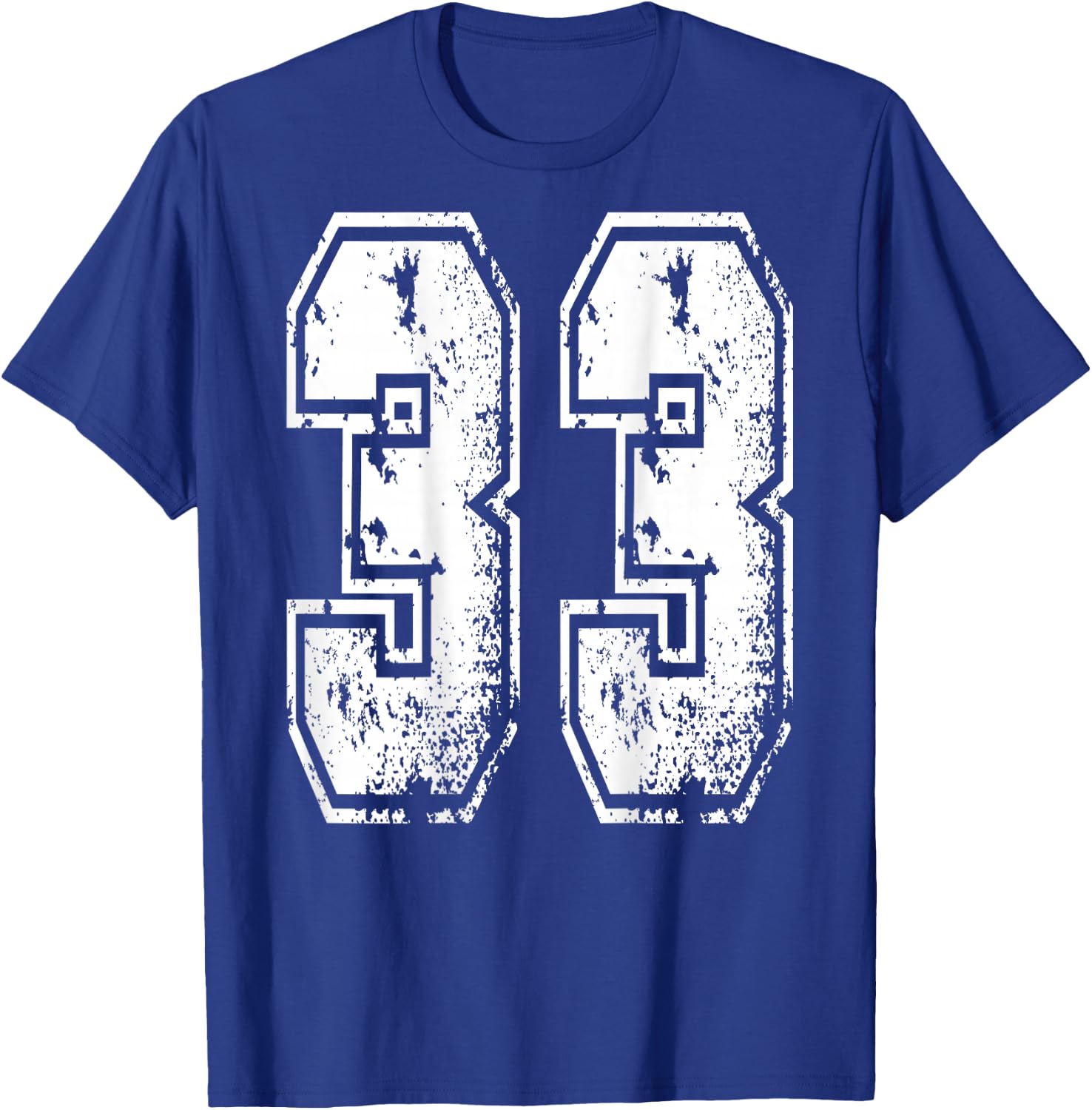 Number 33 Print On Back Of Shirt Number 33 Numbered T-Shirt - T-Shirt | Royal