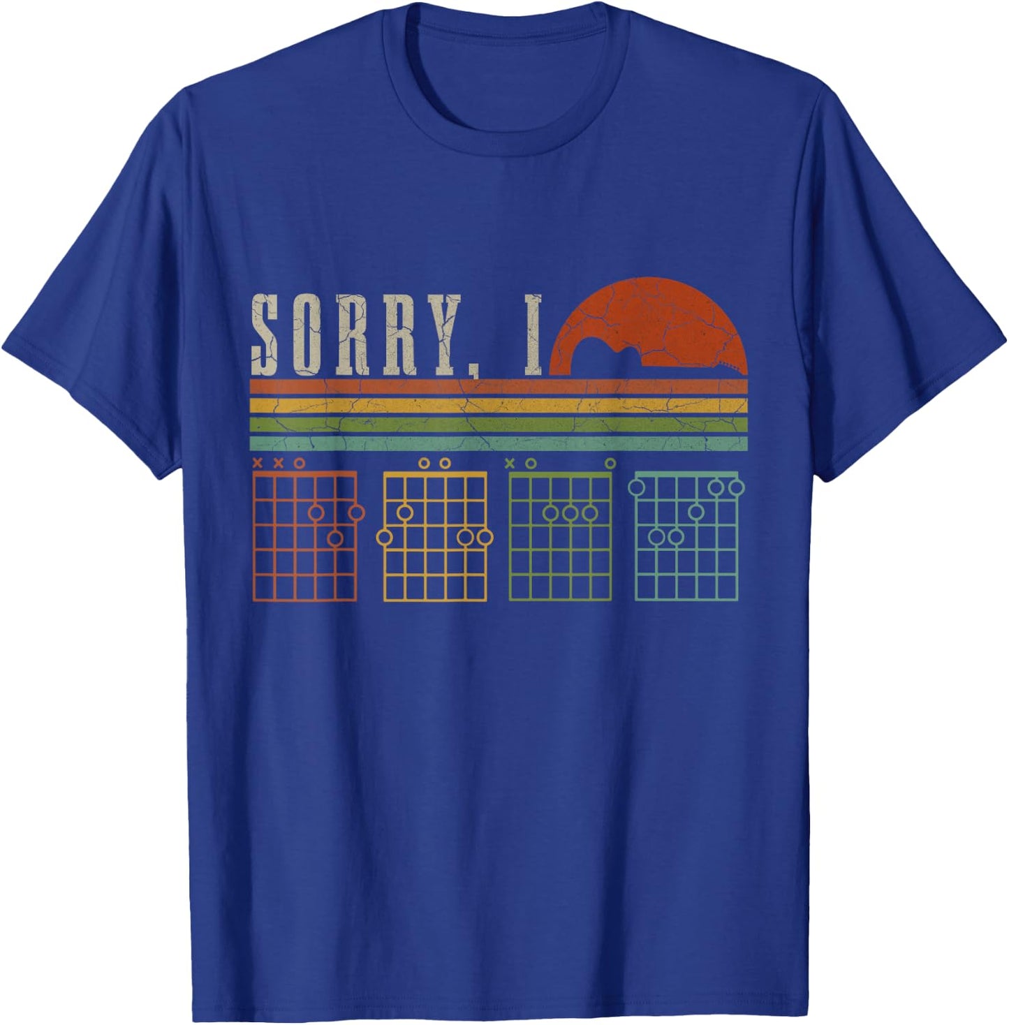Sorry I-DGAF Funny Hidden Message Guitar Chords Players T-Shirt - T-Shirt | Royal