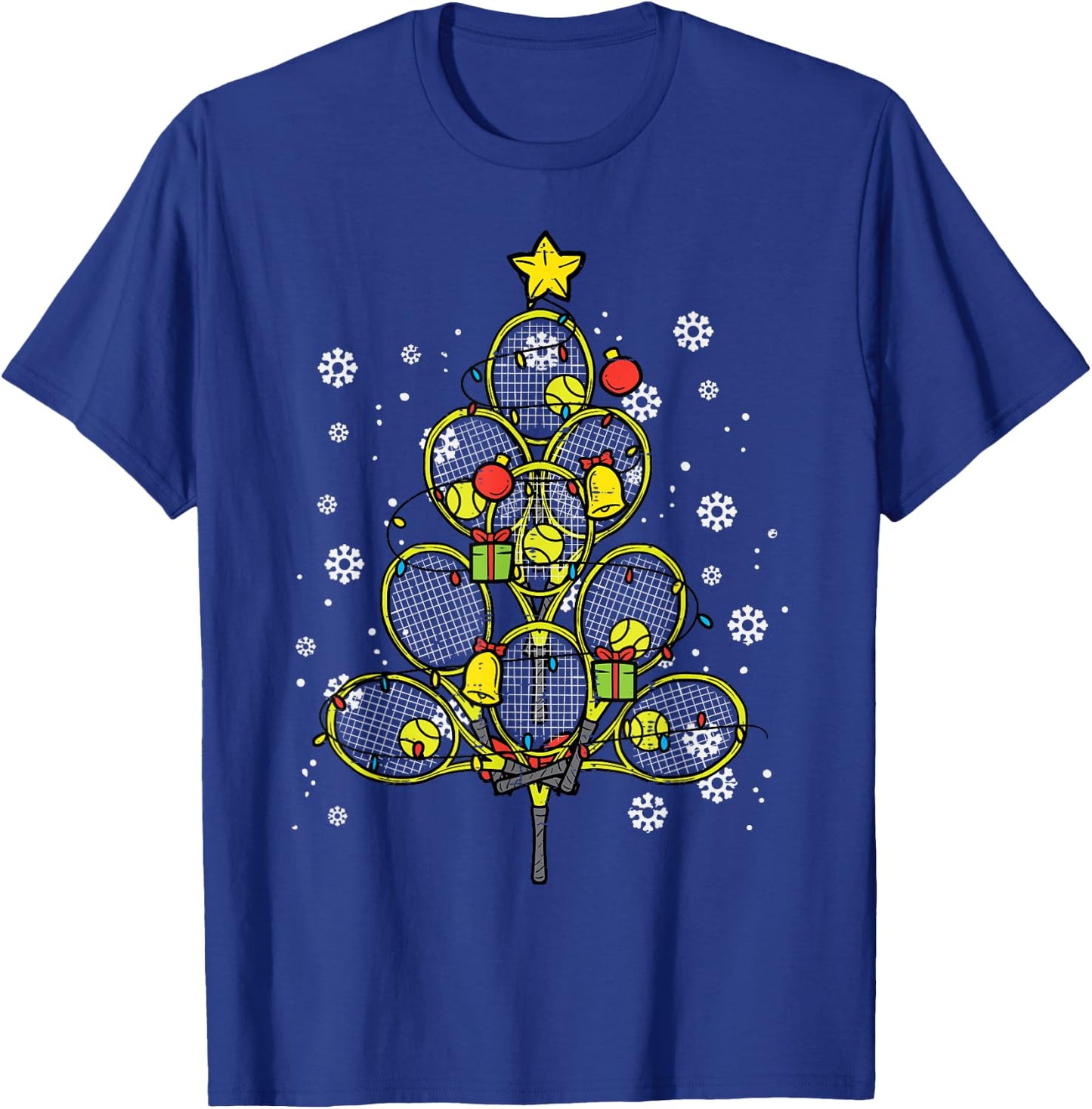 Tennis Christmas Tree Xmas Player Boys Girls Men Women Kids T-Shirt - T-Shirt | Royal