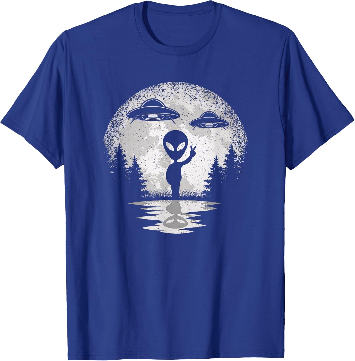 Alien Moon Space UFO Extraterrestrial Vintage Men Women Kids T-Shirt - T-Shirt | Royal