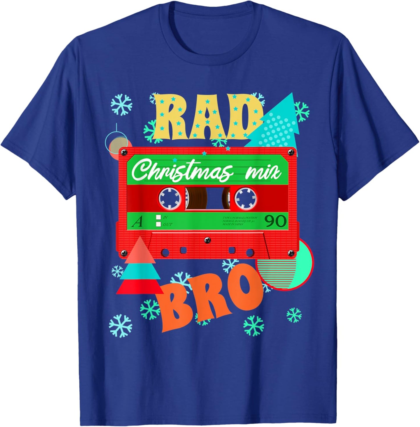 Rad Christmas Mixtape Shirt Retro 80s Costume Cassette Tape T-Shirt - T-Shirt | Royal