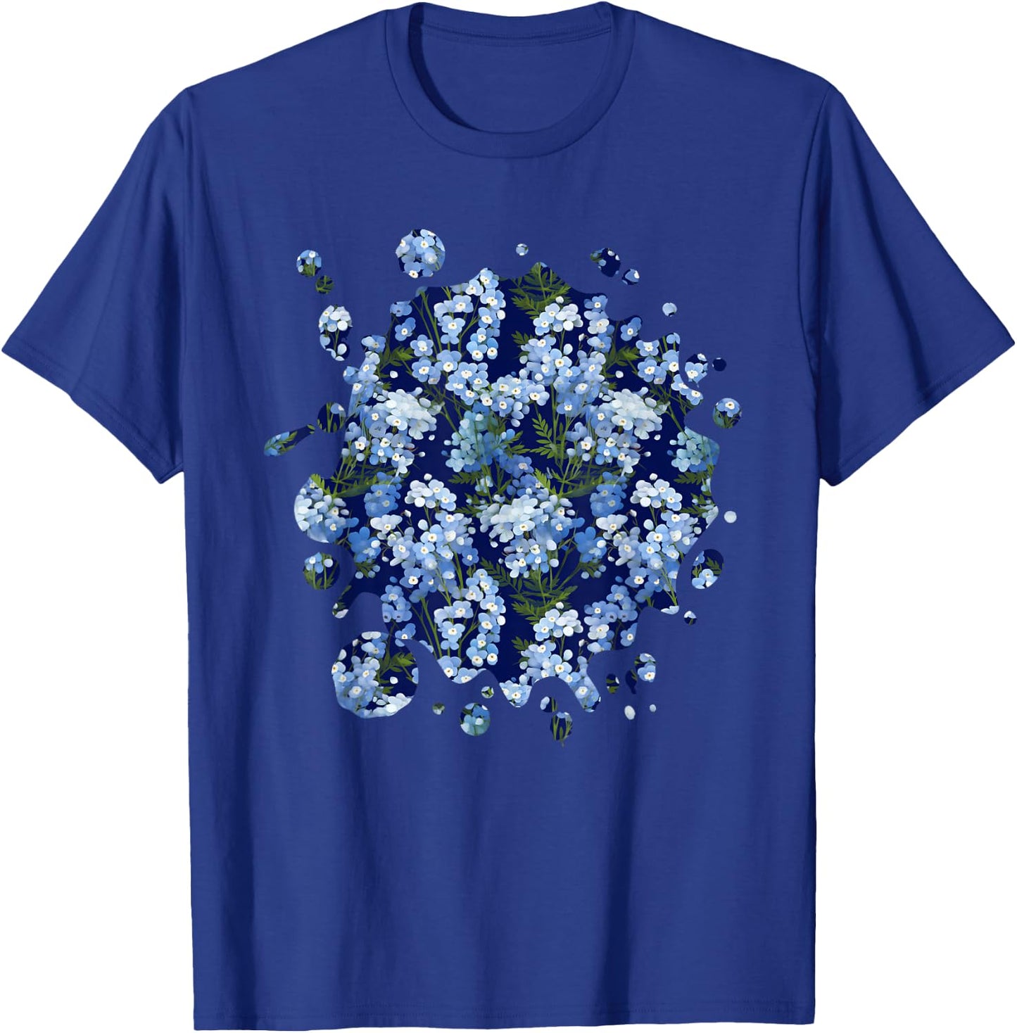 Cute Forget-Me-Not Inspired Flower Plant Lover Gardener T-Shirt - T-Shirt | Royal
