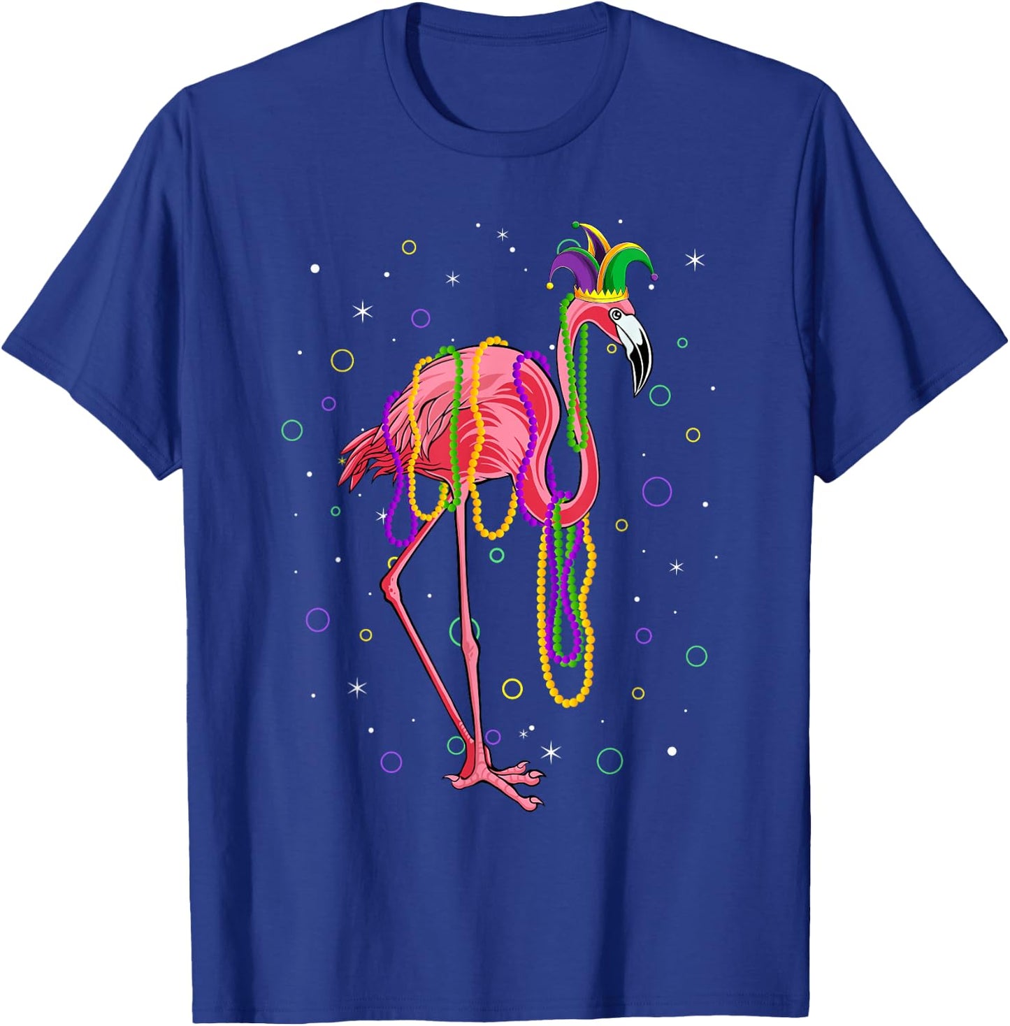 Jester Flamingo & Beads Mardi Gras Fat Tuesday Parade Girls T-Shirt - T-Shirt | Royal