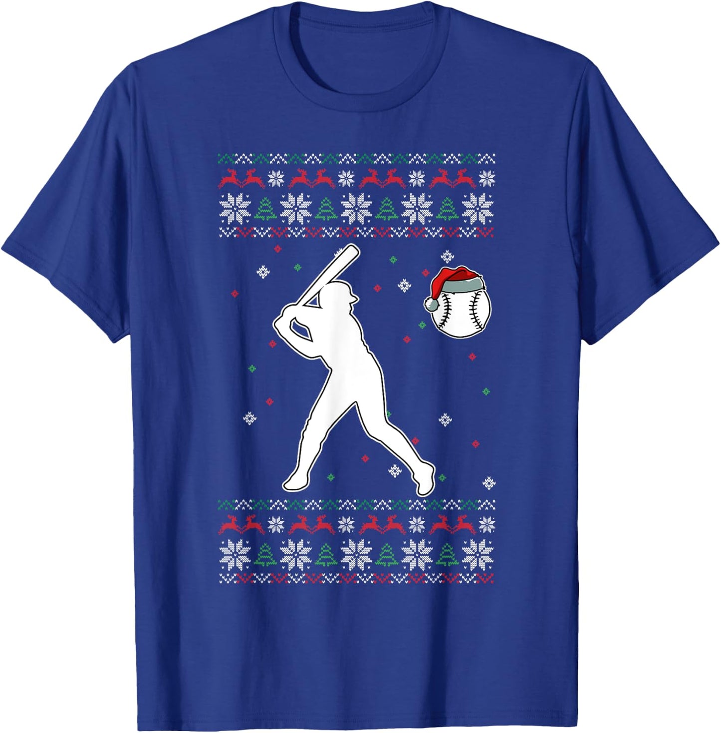 Baseball Player Christmas Cool Ugly X-Mas Pajama Boys Kids T-Shirt - T-Shirt | Royal