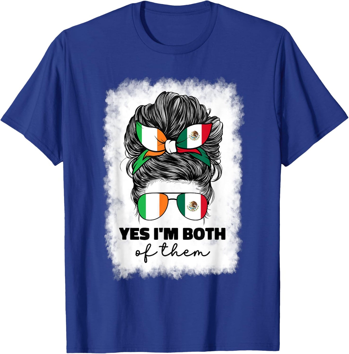 Half Mexican And Irish Mexico Ireland Flag Girl T-Shirt - T-Shirt | Royal