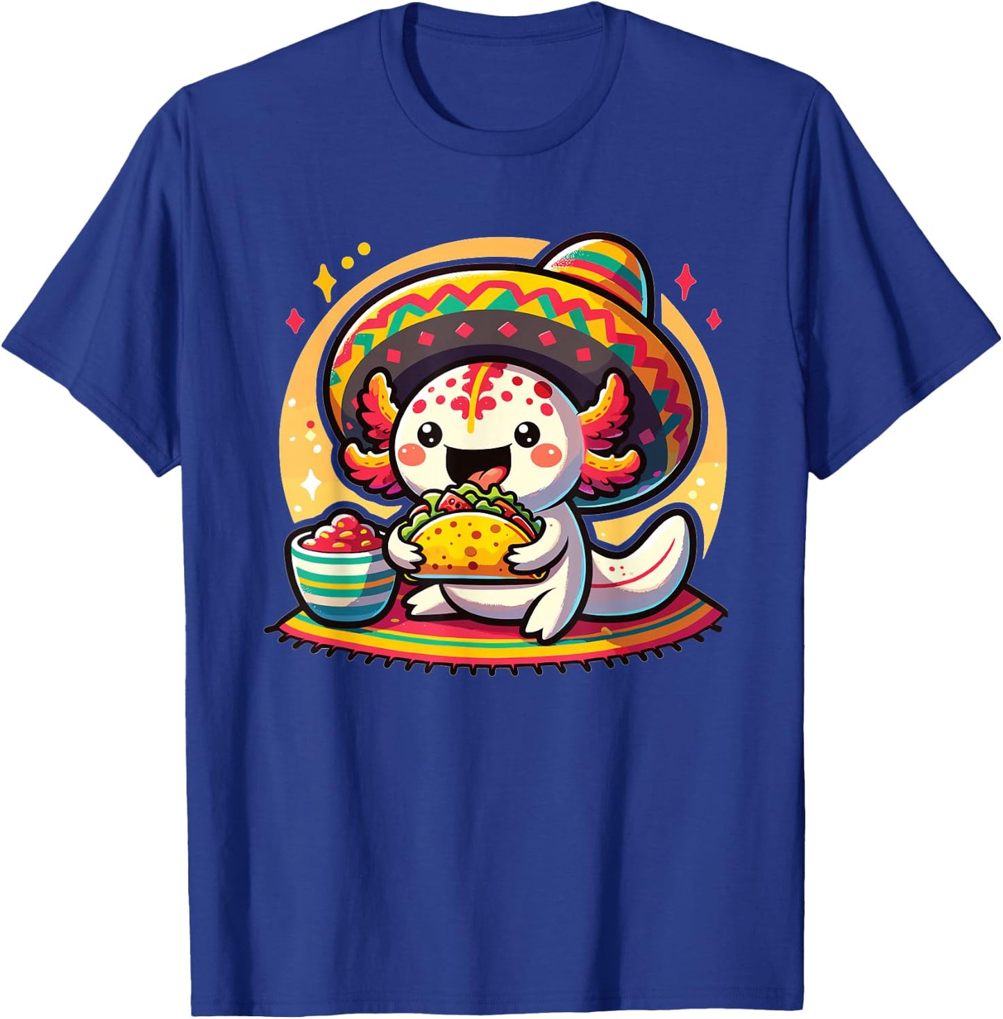 Tacolotl Funny Mexican Axolotl Eats Taco T-Shirt - T-Shirt | Royal