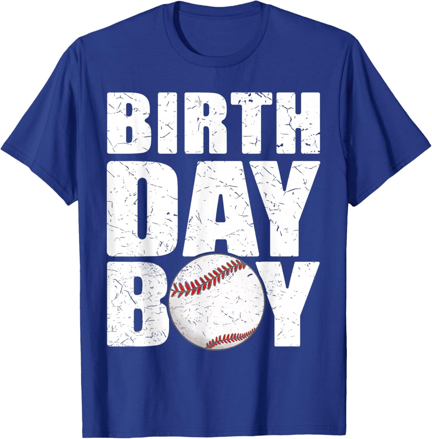 Birthday Boy Baseball Batter Catcher Pitcher Baseball Theme T-Shirt - T-Shirt | Royal
