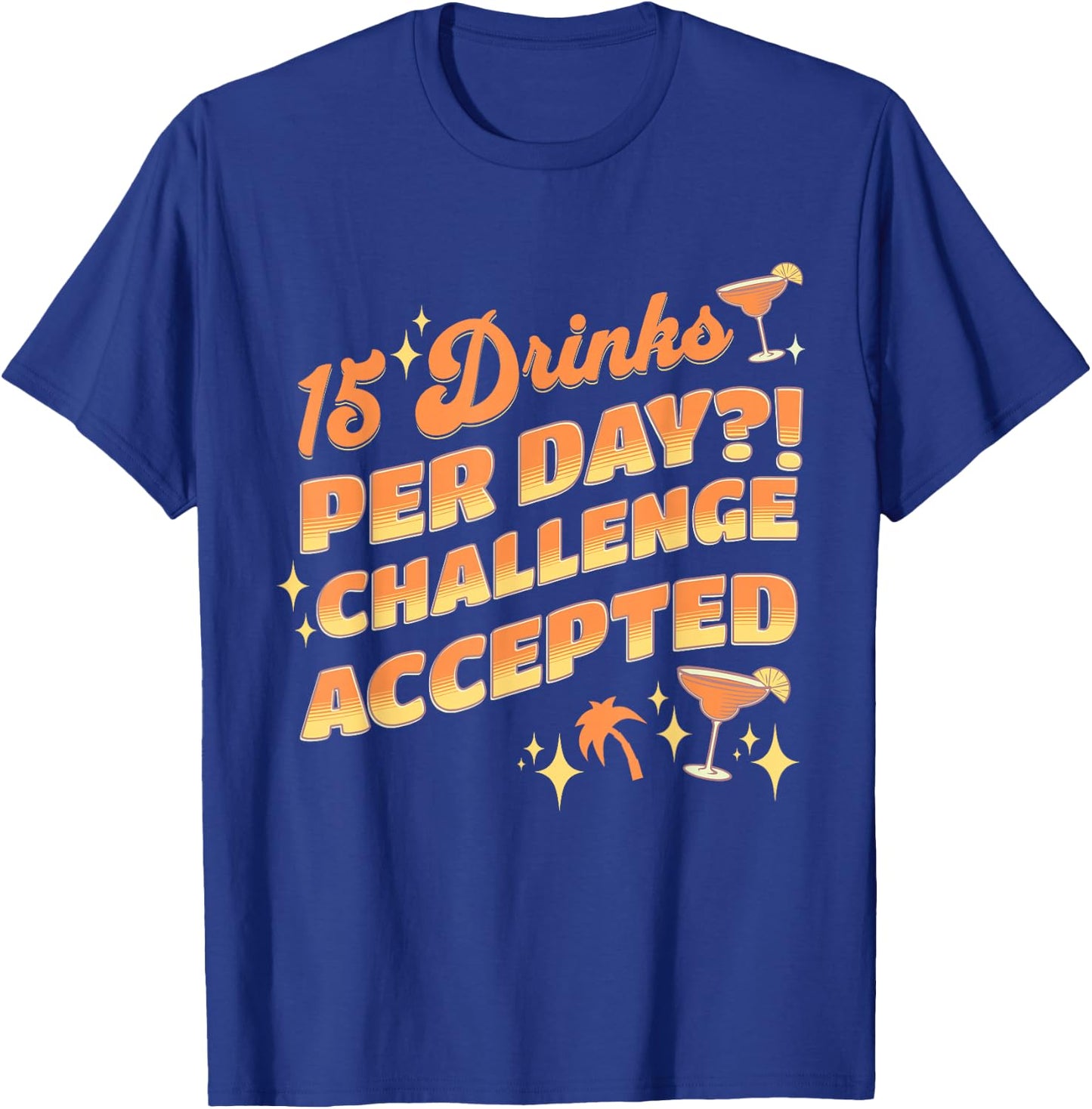 The Vacation Station Apparel Co. Funny Cruise Group Drink Package Challenge Accepted Black T-Shirt - T-Shirt | Royal