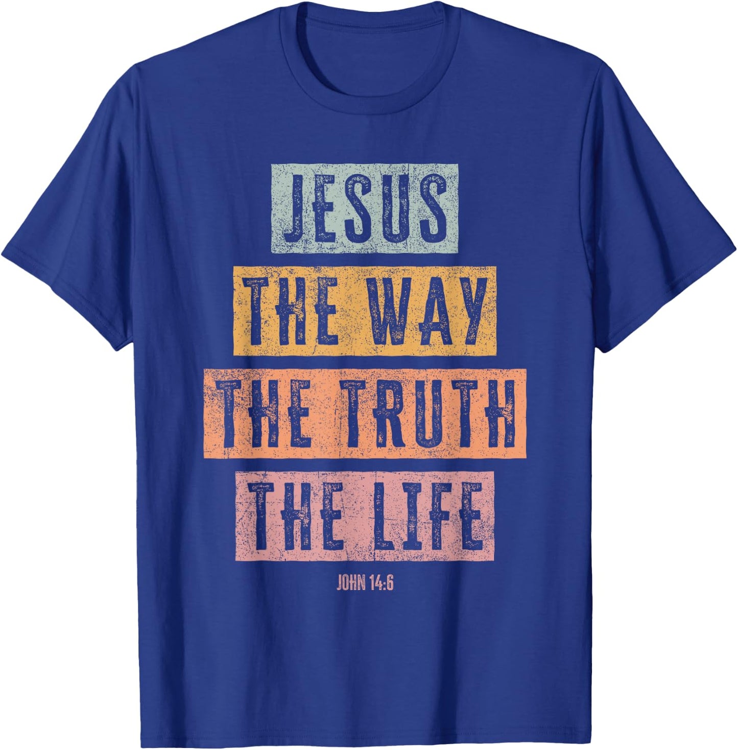 Christian T Shirt Women Men Kids Jesus The Way Truth Life T-Shirt - T-Shirt | Royal