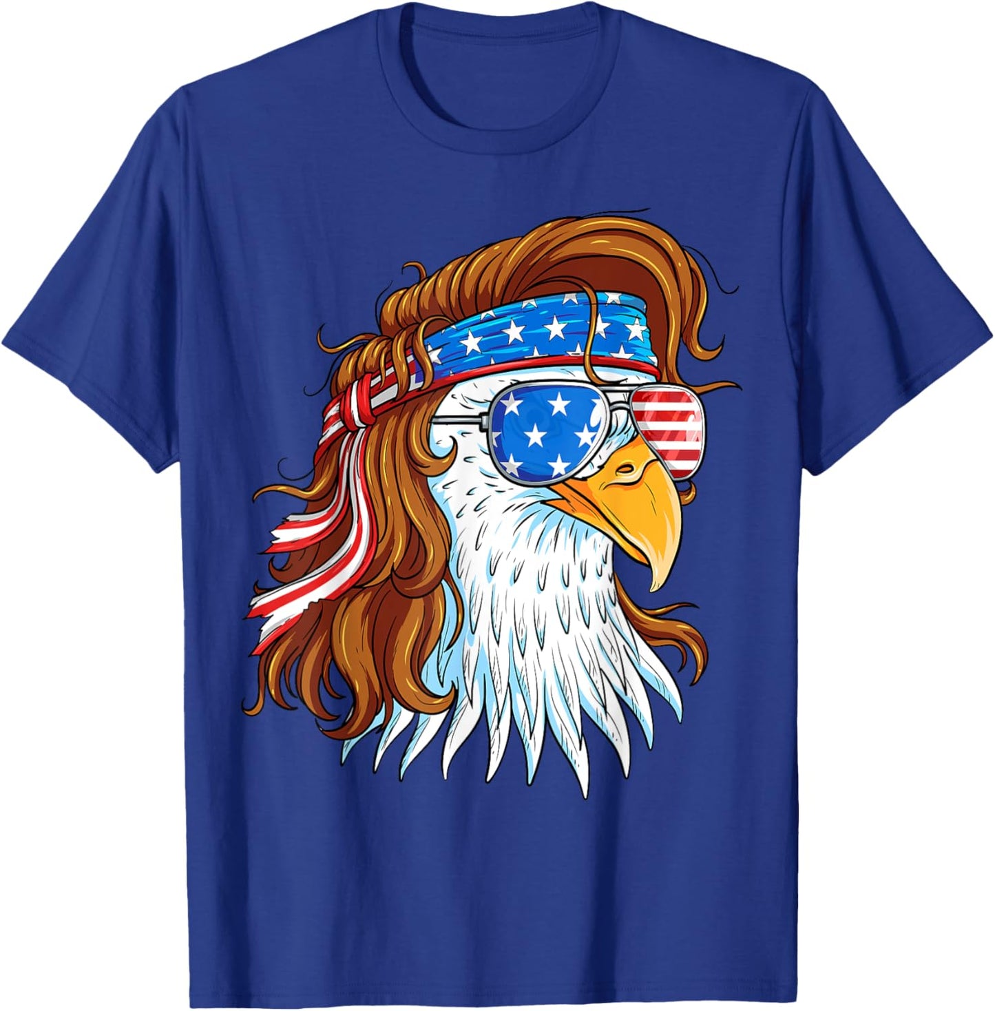Eagle 4th of July American Flag - 4th July Mullet Patriotic T-Shirt - T-Shirt | Royal